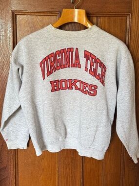 Vintage Virginia Tech Hokies Gray Crewneck Sweatshirt